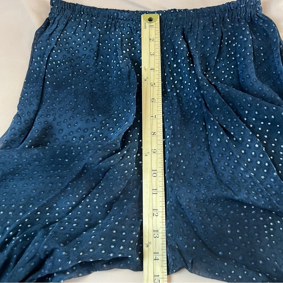 Gotttex Sheer‎ Chiffon Polka Dot Metallic Trim Hems Wide Leg Pull-On Pants - Picture 12 of 14